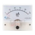 thumbnail image 1 of Amperímetro de panel analógico rectangular DC 0-00/20μa 0-20A para amplificador de medición de circuito CC 0-100uA Cola Medidor de amperios analógico de CC, 1 of 8