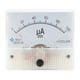 thumbnail image 1 of Amperímetro de corriente analógica, profesion duradero 2,5 de precisión Panel de Amperímetro analógico de corriente microamperímetro de corriente 0-100uA CC 0-100uA Yotijar Medidor de amperios analógico de CC, 1 of 10