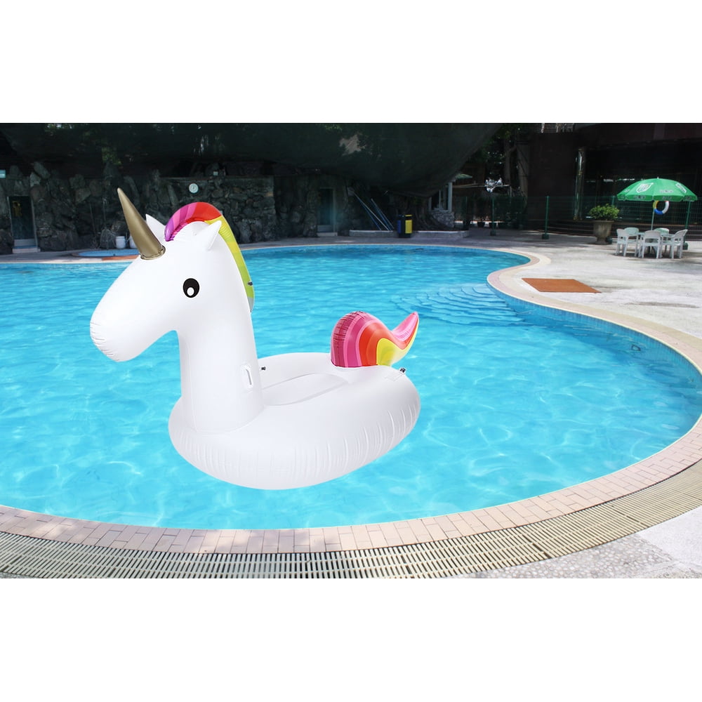 Generic - Inflatable Giant Unicorn Floating Rideable Swimming Pool Toy Float Raft - Walmart.com