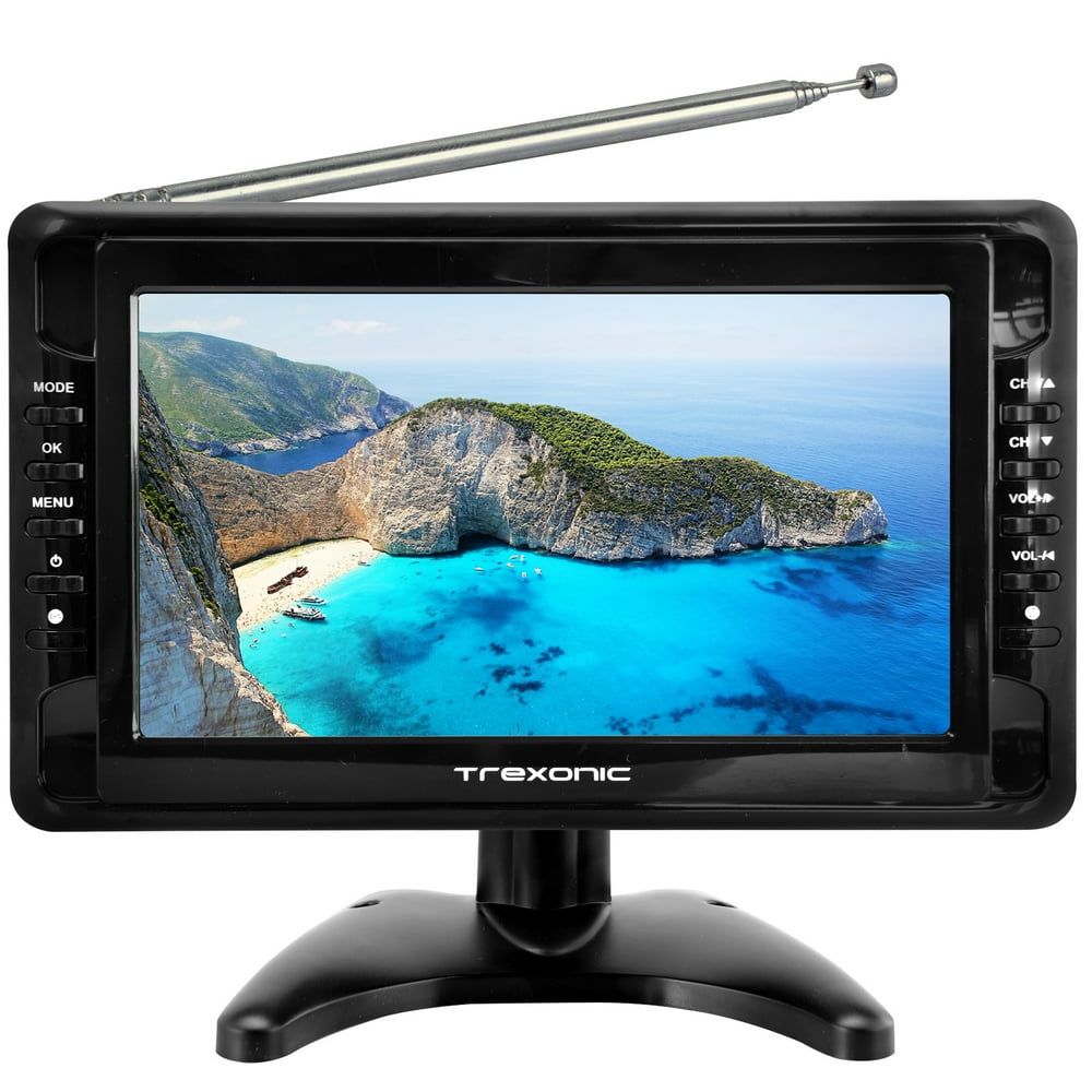 Trexonic Portable Ultra Lightweight Rechargeable Widescreen 10" LCD TV
