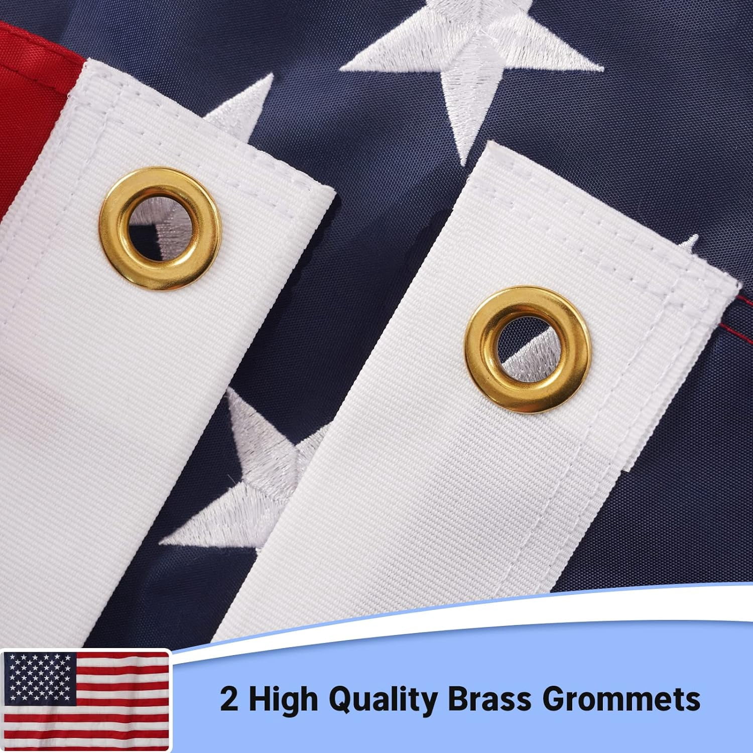 FLAGWIN 4x6 ft American Flag Outdoor, US Flags Heavy Duty Polyester Longest Lasting, Embroidered Stars Sewn Stripes with 2 Brass Grommets United States Flag, Premium USA Flag Banner 4x6 Foot