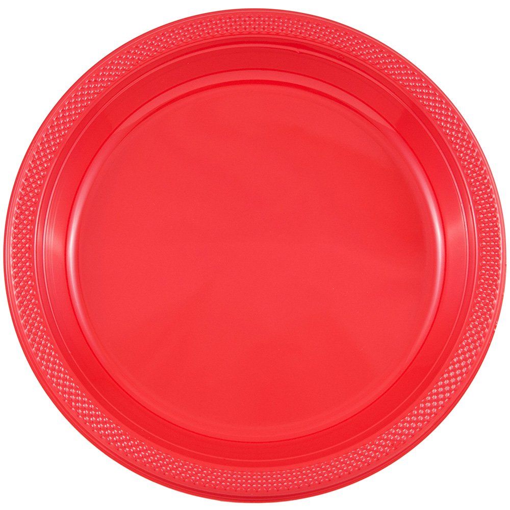 JAM Round Plastic Party Plates, Small, 7 inch, Red, 20/Pack Walmart