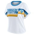 thumbnail image 2 of Women's WEAR by Erin Andrews White Los Angeles Chargers Cropped Center Stripe Dolman T-Shirt, 2 of 6