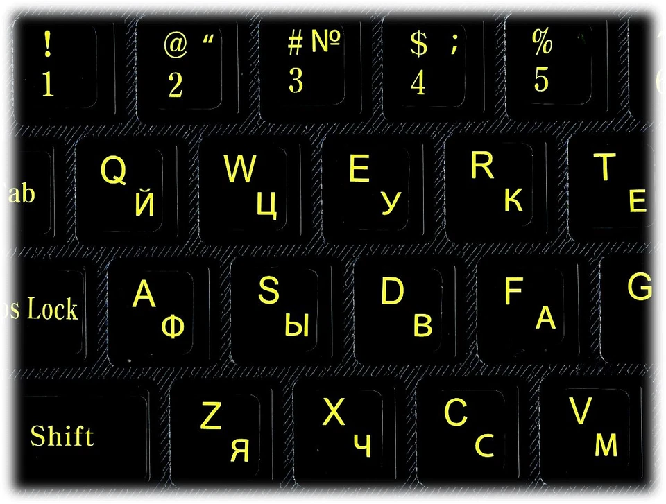 CRESTIN- Russian Keyboard Stickers Fluorescent Letters Printed In Korea.5Pcs Deal