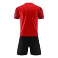 thumbnail image 2 of JanJean Kids Boys Quick Dry Athletic Suit Basketball Football Jersey T-Shirts and Sport Shorts Set Red Type B 3XS, 2 of 5