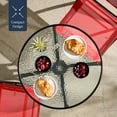 thumbnail image 6 of Best Choice Products 3-Piece Patio Bistro Dining Furniture Set w/ Glass Tabletop, Folding Chairs - Red, 6 of 10