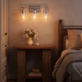 thumbnail image 6 of Fnova Modern Bathroom Vanity Light Fixtures, 3-Light Wall Sconces Lighting with Clear Glass Shade, Brushed Nickel Wall Lights Over Mirror for Living Room, Bedroom, Gallery, E26 Base, 6 of 8