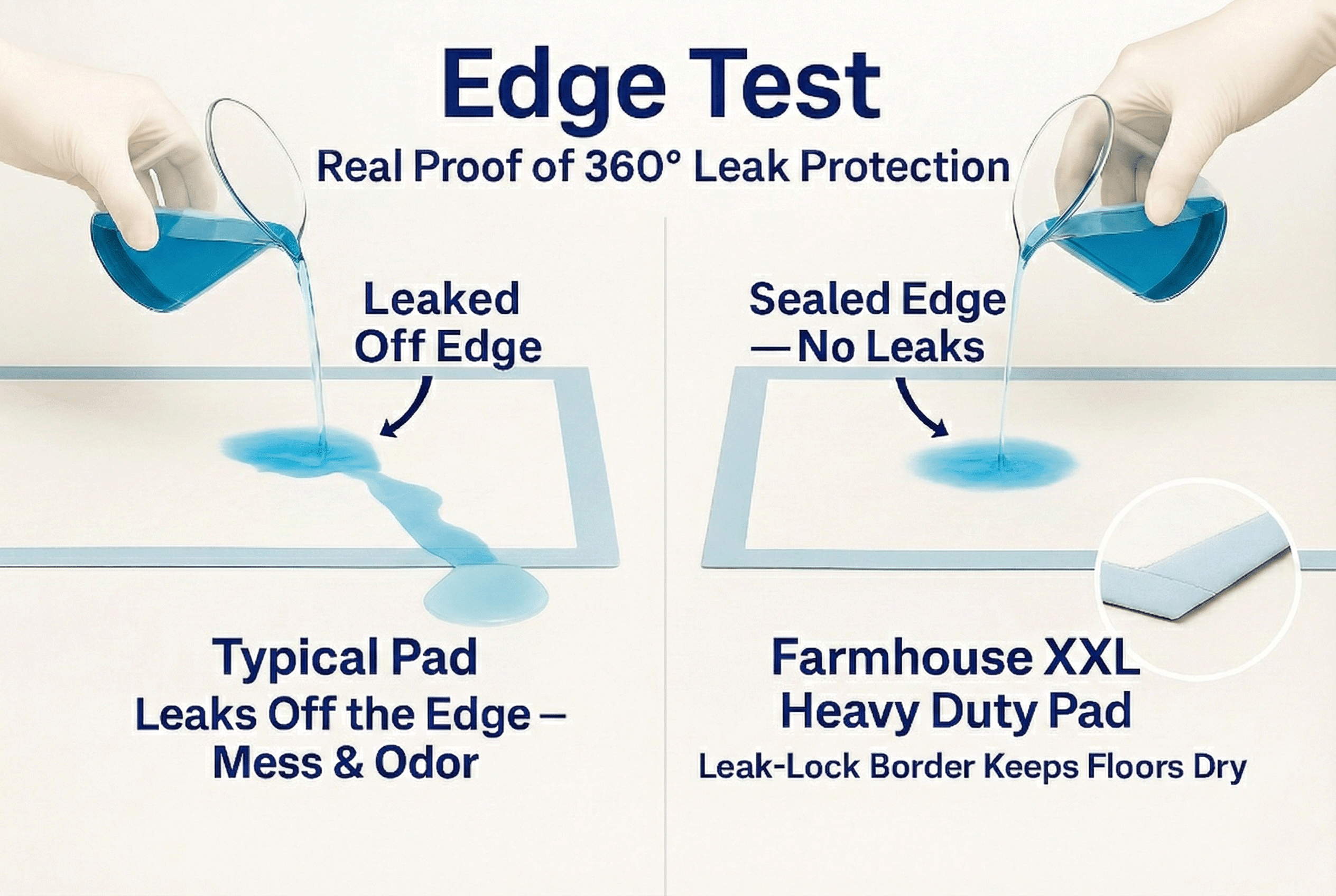 Farmhouse Pet Supply 50ct Extra Large Dog Pee Pads, 37x54 in, Heavy Duty with Adhesive Tabs