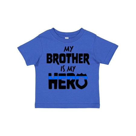 

Inktastic My Brother is My Hero Police Officer Family Gift Toddler Boy or Toddler Girl T-Shirt