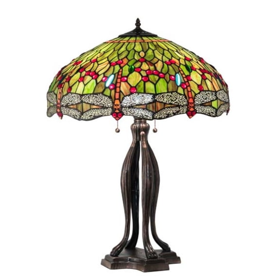 109607 Meyda 30" High Tiffany Hanginghead Dragonfly Table Lamp