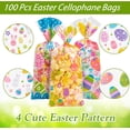 thumbnail image 4 of Twfbrm 100 Pcs Easter Treat Bags, Clear Plastic Cellophane Bag with Twist Ties, BPA-Free Easter Eggs Goodies Bags for Candy Cookies Snack, Party Favor & Gift Packaging for Spring Holiday, 4 of 9
