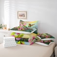thumbnail image 5 of Homewish 3D Green Hummingbird Bedding Comforter Set 7pcs, Pink Cherry Blossoms Floral Queen Bedding Sets, Teens Adult Girls Women Reversible Queen Sheet Sets, Breathable Home Decor, 5 of 7