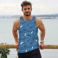 thumbnail image 6 of Cauagu Sharks on White Blue Striped Print Men's Sleeveless Muscle Shirts,Tank Tops Quick Dry Workout Tank Top Gym Muscle Tee Fitness Bodybuilding T Shirt for Men-4X-Large, 6 of 7
