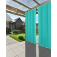 thumbnail image 3 of Outdoor Curtains for Patio Aqua Green Solid Color Waterproof Privacy Outside Curtains with Tiebacks Grommet Top Pergola Curtains for Porch Cabana Gazebo 2 Panels, 54x95 inch, 3 of 7