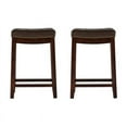 thumbnail image 3 of Linon Claridge Wood Set of Two Counter Stools in Brown, 3 of 5