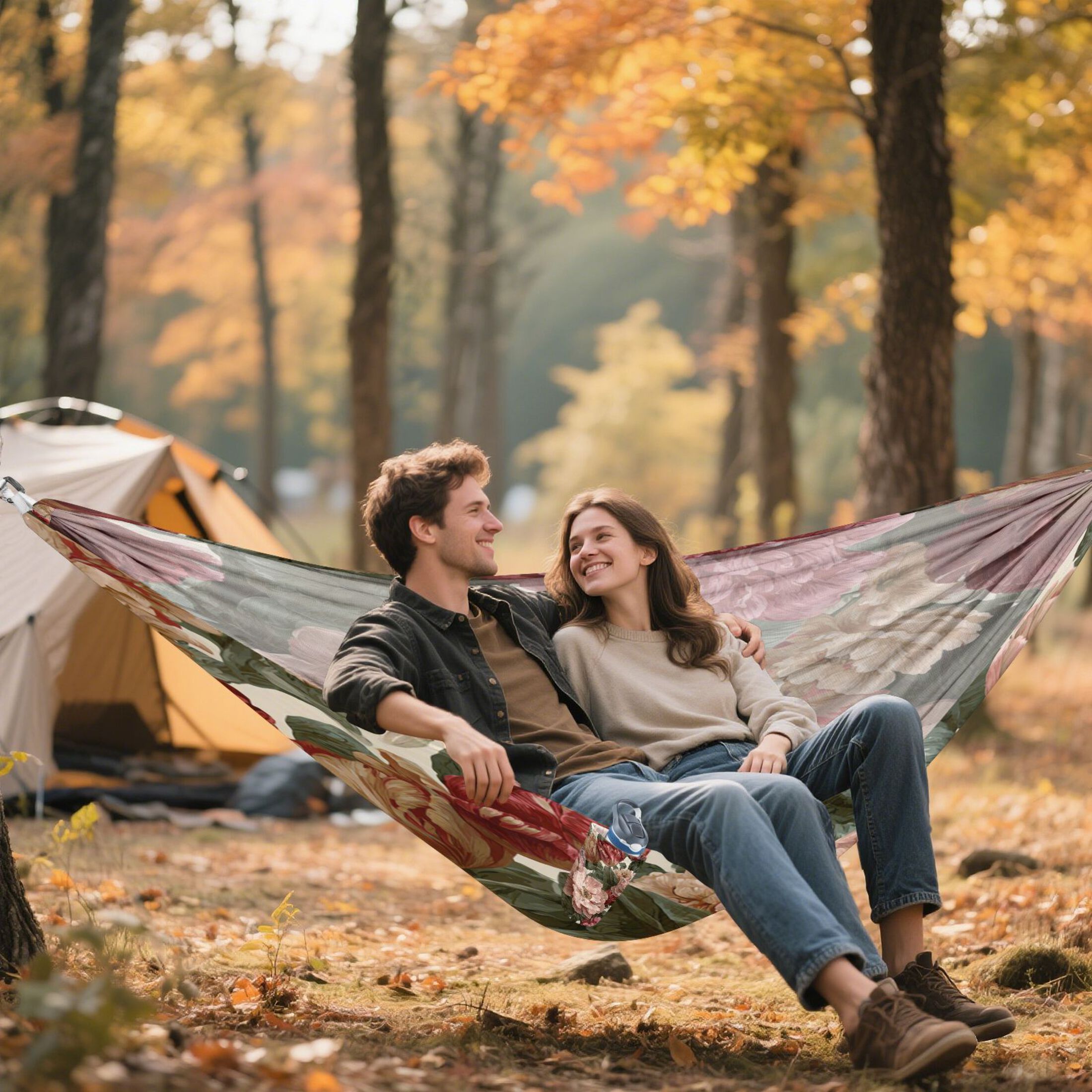 Hammock Camping Hammock Nylon Portable Hammock Travel Camping Hammock Retro Flowers