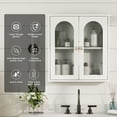 thumbnail image 2 of Wooden Medicine Cabinet Organizer Storage Shelf Doors Bathroom Wall Mount, 2 of 7