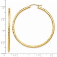 thumbnail image 3 of Auriga 14k Yellow Gold 2mm Tube Hoop Earrings for Women(L-45mm, W-2mm), 3 of 5