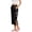 Black, variant on Women’s Post-Recovery Breakaway Capri Pants – Adaptive Wide Leg with Tear-Off Hook-and-Loop Closure Khaki S