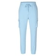 thumbnail image 7 of Zylanna Men's Cargo Pants, Relax Fit Multi-Pockets Solid Color Sports Jogger Pants for Men Light Blue Size XL, 7 of 7