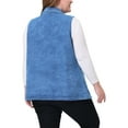thumbnail image 3 of Agnes Orinda Women's Plus Size Denim Vests Dressy Sleeveless Lapel Casual Long Jean Jackets Tunic Vest with Pockets 2X Medium Blue, 3 of 5