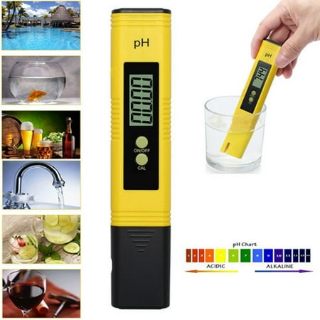 ESYNIC Water Tester Digital Water PH Meter Tester  Water Quality Test Pen size Portable PH Test Pen 0.00-14.00pH Measurement Range LCD Monitor with ATC for home and laboratory pH testing