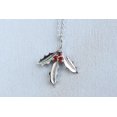thumbnail image 2 of Holly Leaf Pendant Natural Garnet Necklace 925 Sterling Silver January Birthstone Christmas Jewelry, 2 of 11