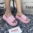 thumbnail image 2 of Zapatillas de mujer con suela gruesa para usar en verano, exquisitas sandalias de moda, zapatos de playa, suelas suaves, zapatillas de suela gruesa para exteriores, 2 of 5