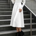 thumbnail image 3 of Lmueinov Plus Size Skirts for Women Casual Elastic High Waist Midi Skirt with Pockets Solid Color Flowy Work Office Fall Winter Skirts S-3XL, 3 of 7
