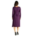 thumbnail image 3 of 24seven Comfort Apparel Long Sleeve Fit and Flare Maternity Midi Dress, 3 of 4