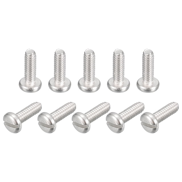 Tornillos de Máquina de Acero Inoxidable 304 Unique Bargains 10uds M2x6mm Ranurada