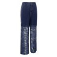 thumbnail image 4 of WILLBEST Pantalones Mujer Pantalones Vaqueros Ajustados de Cintura Alta para Mujer, Con Ribete de Encaje, Informales, Cómodos, Con Diseño Calado, Corte Entallado a La Moda XXXL, 4 of 8