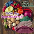 thumbnail image 2 of Colador de silicona con clip para todas las ollas y sartenes, colador de pasta, colador de alimentos con clip para carne, verduras y frutas, colador de cocina de silicona (rosa almendra), 2 of 6