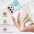 thumbnail image 2 of Allytech Galaxy A33 5G Case, Pretty Marble Design Heavy Duty Shockproof Hybrid Hard PC Soft TPU Bumper Three Layer Drop Protection Anti-Fall Cover Case for Samsung Galaxy A33 5G - Green Pink, 2 of 5