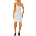thumbnail image 3 of INSPIRE CHIC Women's Glitter Sequin Dress Wrap V Neck Spaghetti Strap Party Mini Bodycon Dress, 3 of 5