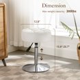 thumbnail image 3 of Dycanpo Vanity Stool Adjustable Swivel Vanity Chair with Faux Leather for Home Makeup Room, White, 3 of 8