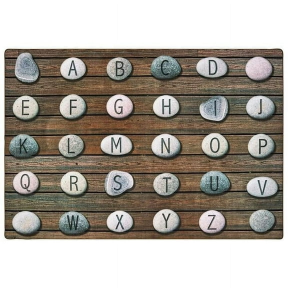 Carpets for Kids 60216 6 x 9 ft. Rectangle Alphabet Stones Seating Rug
