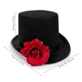 thumbnail image 2 of Vjnyvs Adult Victorian Top Hat, Rose Flower Magic Hat Jazz Cap Unisex Fedoras Hat Pirate Hat For Party Hat, 2 of 7