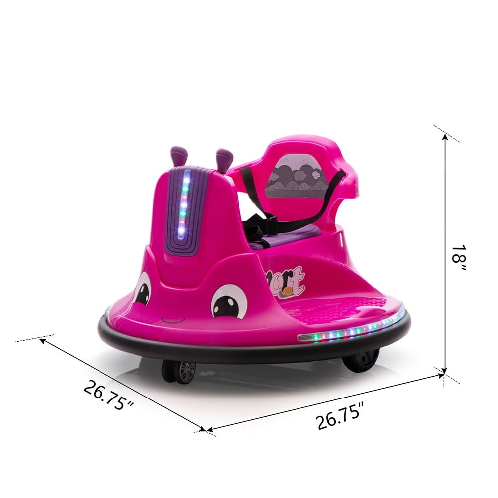 Private Jungle 12V Kids Ride on Electric Bumper Car with Remote Control,Music,360 Degree Spin,LED Lights,Rose Red Private Jungle 12V Kids Ride on Electric Bumper Car with Remote Control,Music,360 Degree Spin,LED Lights,Rose Red