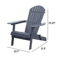 thumbnail image 4 of Merry Products Acacia Hardwood Folding Adirondack Patio Chair, Dark Stain, 4 of 4