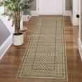 thumbnail image 4 of FairOnly Brown Geometric 2'x8'Non Slip Washable Runner Rug for Modern Living Room Low Pile Foldable Floor Carpet for Entryway Laundry Kitchen, 4 of 7
