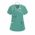 thumbnail image 6 of Summer Tops Plus Size Sawvnm Women's Nurses Tunic Uniform Clinic Carer V-Neck Protective Clothing Tops for Women Mint Green L, 6 of 6
