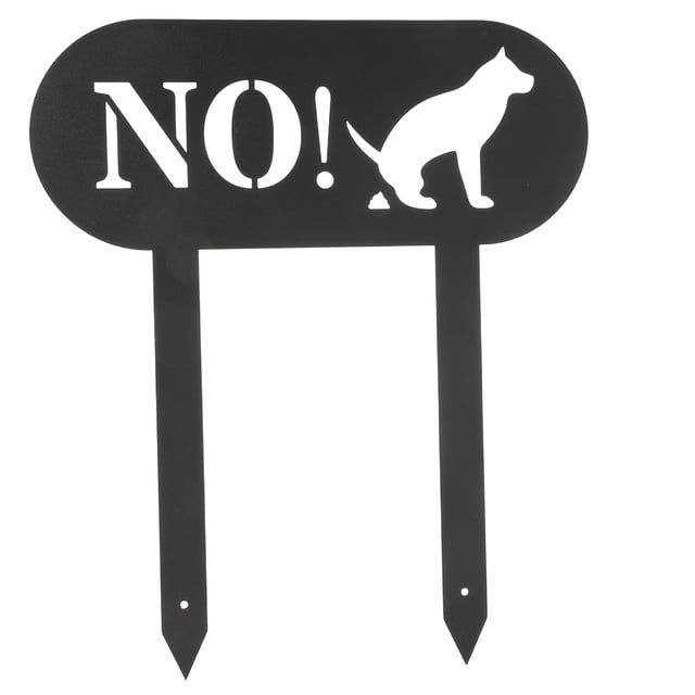 Letrero de metal para jardín con estaca para excrementos de perro, fácil de instalar, resistente a la intemperie, decorativo para jardín, para excrementos de perro en el césped