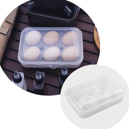 Portable Egg Storage Box Holder Organizer Keep Fresh Container Egg Dispenser Shockproof Leakproof for BBQ Travel Picnic Camping 6 Grid 7.9x5.8x6in