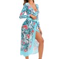 thumbnail image 5 of Dihao Swimsuit for Women Clearance Plus Size Ladies Multicolor Leaf Print Long Sleeved with Long Skirt Three Piece Set, 5 of 6