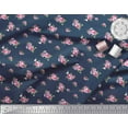 thumbnail image 2 of Soimoi Rayon Fabric Leaves & Pink Rose Floral Print Sewing Fabric Yard 42 Inch Wide, 2 of 3