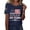 Navy, variant on Women's 250 Anniversary Usa Shirt Usa Flag Graphic Print Short Sleeve Patriotic 4th Of July T-Shirt