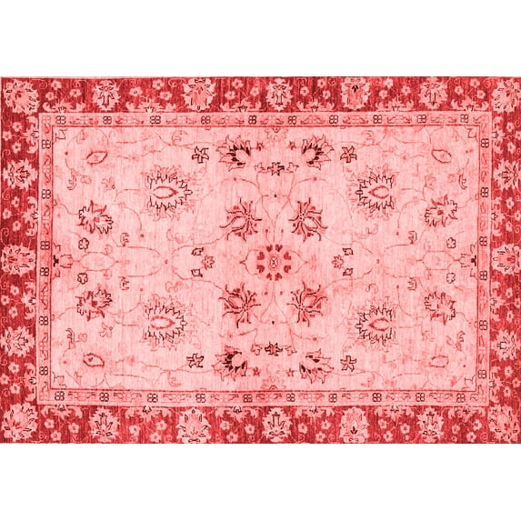 Ahgly Company Machine Washable Indoor Rectangle Oriental Red Traditional Area Rugs, 3' x 5'