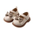 thumbnail image 4 of Domzle Toddler Little Girl Mary Jane Dress Shoes Flats for Girl Party School Shoes Non-Slip Sole Wide Round Toe White, 4 of 6