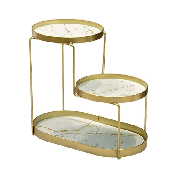 Bathroom Cosmetic Tray Lipstick Trinket Table Trays Platter Tidy Makeup White Marbling